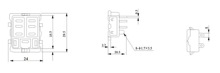 Relay socket PT 08 3